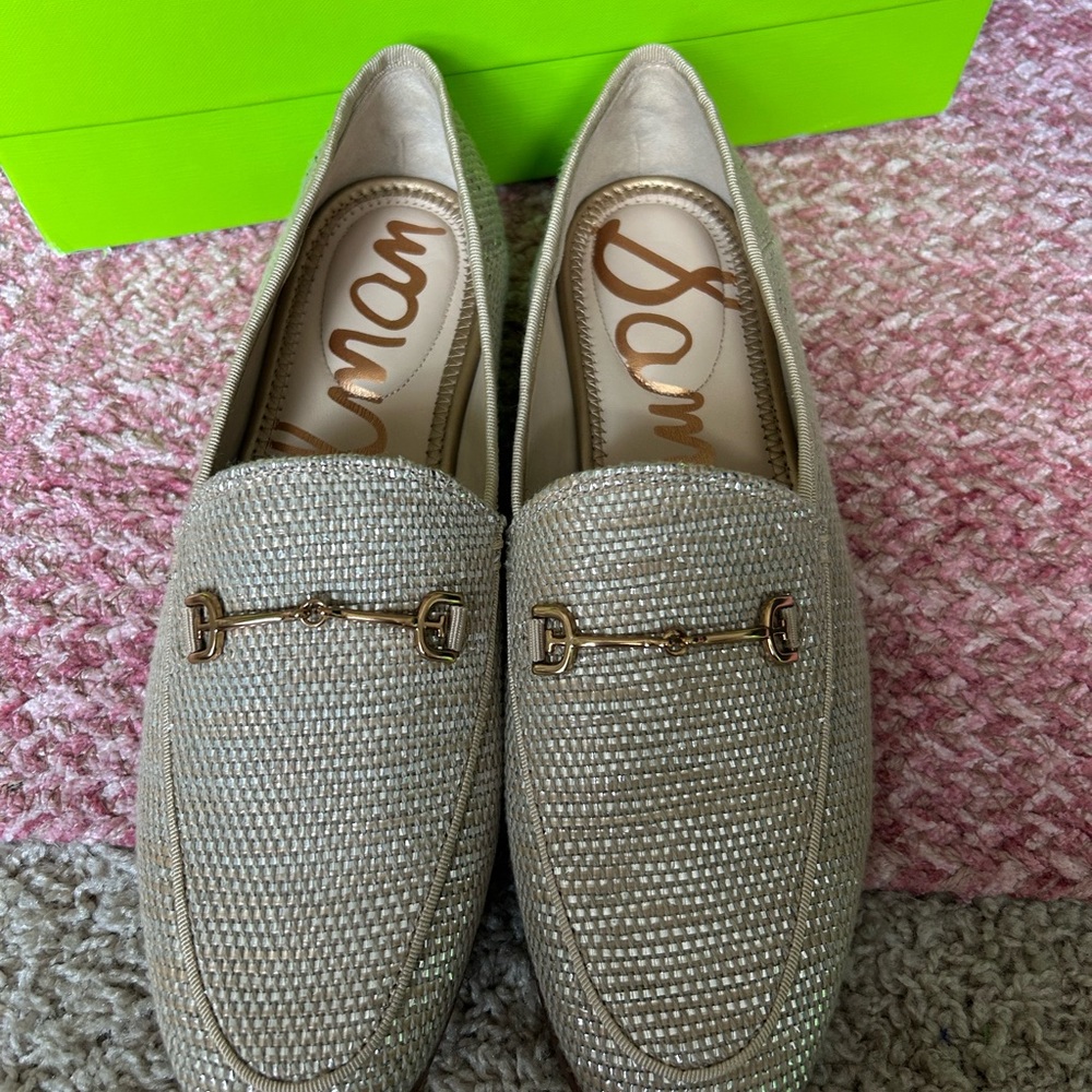 Sam Edelman Gold Flats with Horsebit Detail